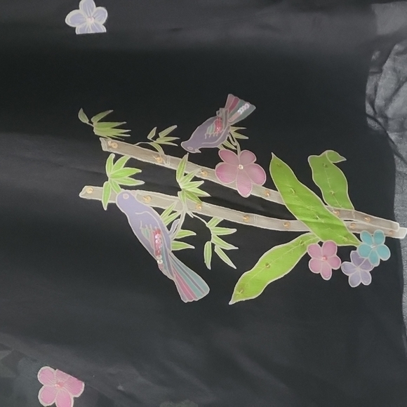 Vintage Tamara Catz Sequin Floral Bird Lightweight Printed Y2K Dress - Picture 3 of 8